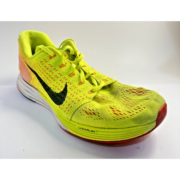 Nike LunarGlide 7 Men’s Size 10 Volt Yellow Orange Running Shoes 747355-700 - Picture 2 of 9